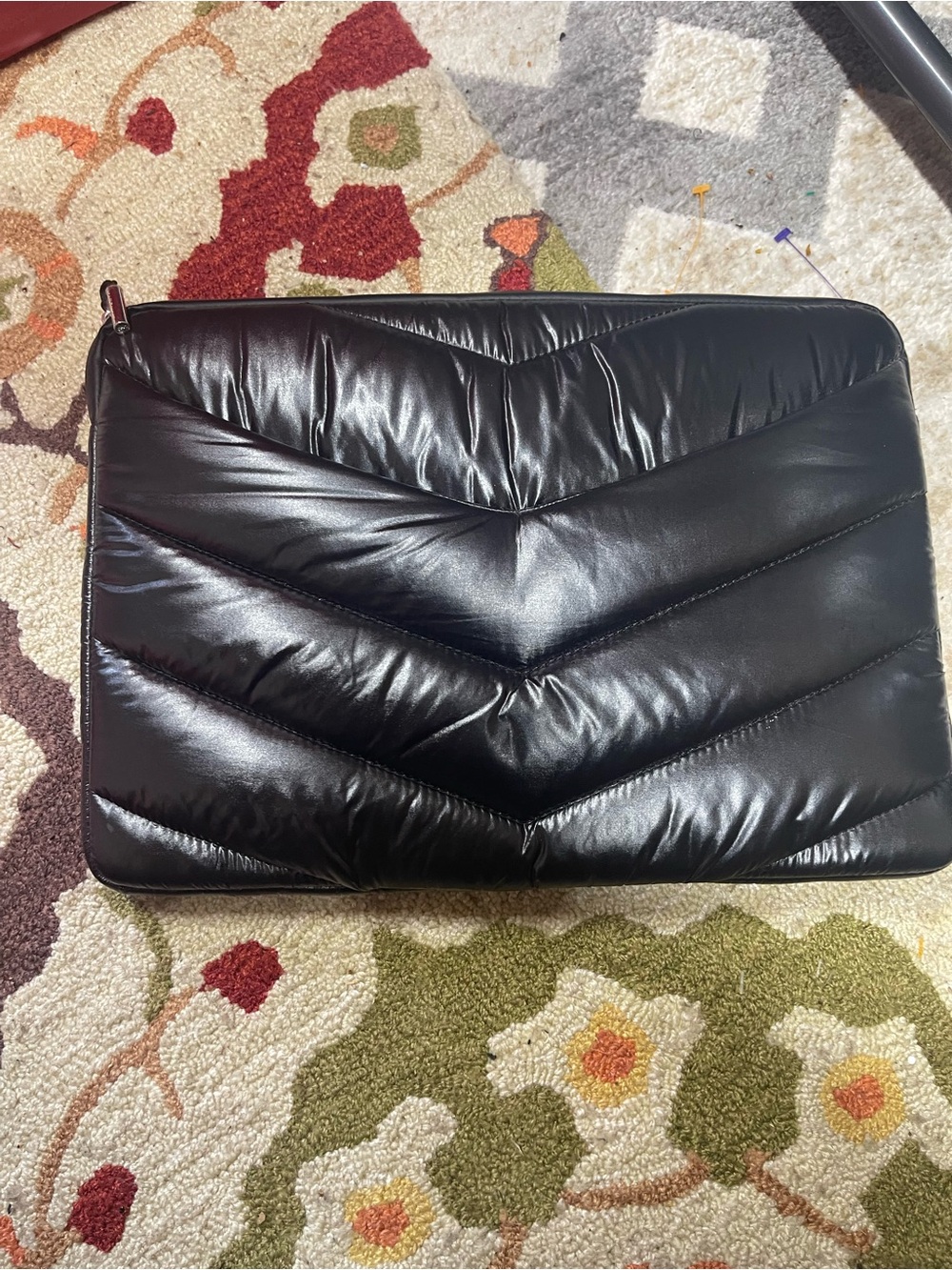 Athleta Caraa Black Crossbody Puffer Laptop Sleeve - Tech Pouch - 10.5x15